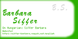 barbara siffer business card